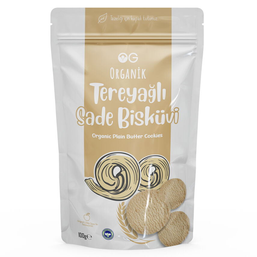 OG Natural Organik Tereyağlı Sade Bisküvi (100 gr) - 1