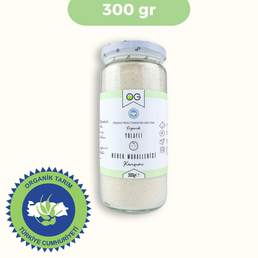 OG Natural Organik Yulaflı Bebek Muhallebisi Karışımı +6 Ay (300 gr) - 1