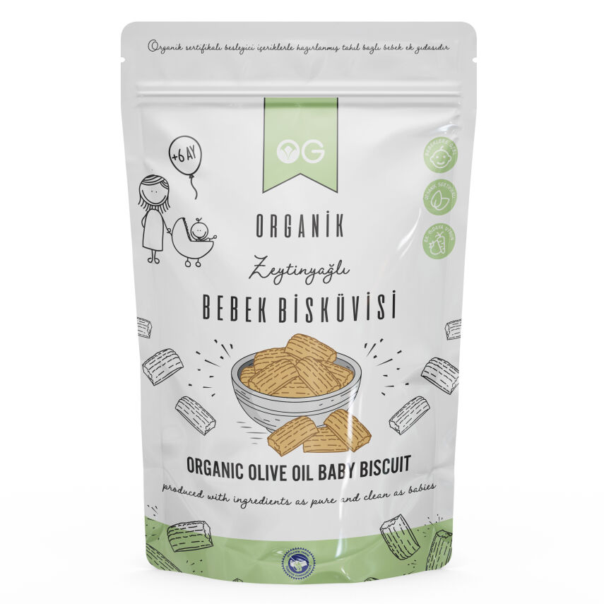 OG Natural Organik Zeytinyağlı Bebek Bisküvi (300 gr) ve Organik Keçiboynuzlu Bebek Bisküvisi (150 gr) +6 Ay 2'li Set - 2