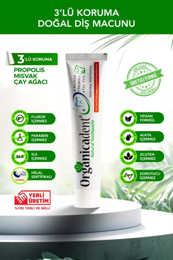 Organicadent Üçlü Koruma Doğal Diş Macunu (75 ml) - 3