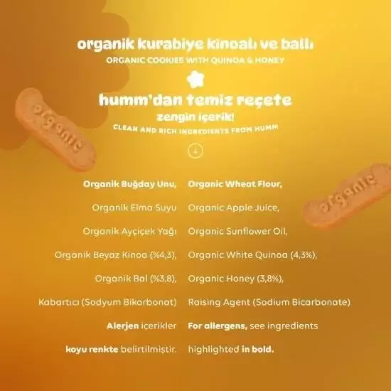 Humm Organik Ballı ve Kinoalı Kurabiye (55 gr) - 6