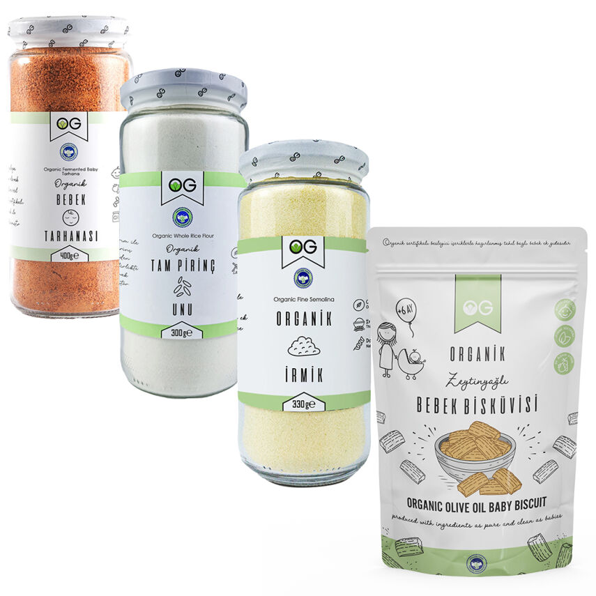 OG Natural Ek Gıda Çok Satanlar 4'lü Set +6 Ay (İrmik & Tarhana & Tam Pirinç Unu & Zeytinyağlı Bisküvi) - 2