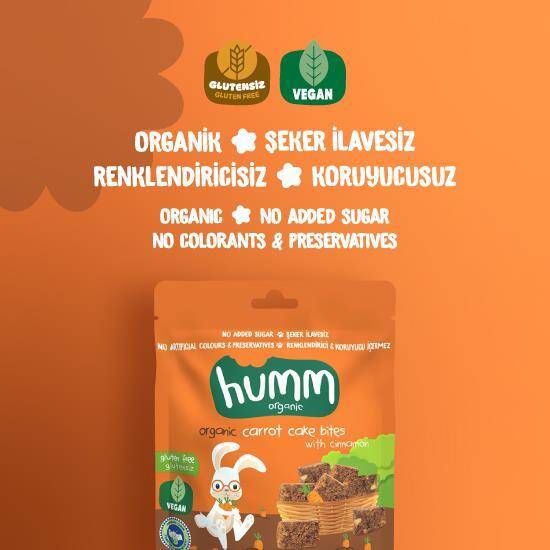 Humm Organik Havuçlu ve Tarçınlı Kek Glutensiz Vegan (30 gr) - 2