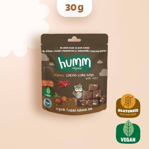 Humm Organik Kakaolu ve Fındıklı Kek Glutensiz Vegan (30 gr) - 1
