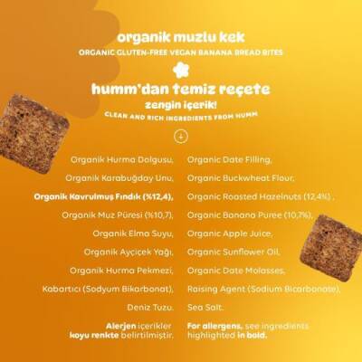Humm Organik Muzlu Kek Glutensiz Vegan (30 gr) - 5