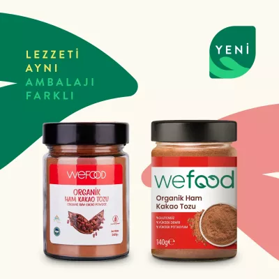 Wefood Organik Ham Kakao Tozu 140 gr | Saf, Besleyici ve Lezzetli - 3