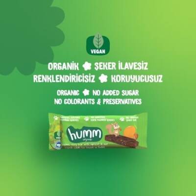 Humm Organik Kayısılı ve Fındıklı Yulaf Bar Vegan (27 gr) (1)