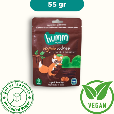 Humm Organik Keçiboynuzlu ve Fındıklı Kurabiye Vegan (55 gr)