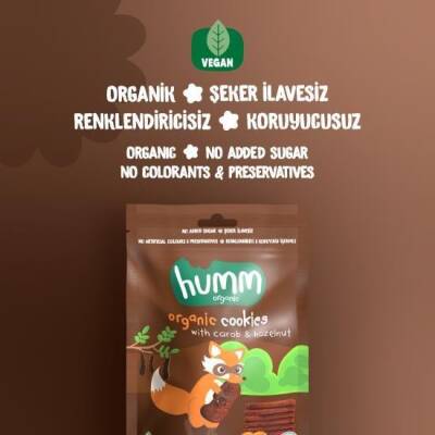 Humm Organik Keçiboynuzlu ve Fındıklı Kurabiye Vegan (55 gr) - 3