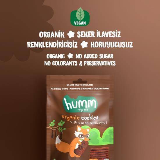 Humm Organik Keçiboynuzlu ve Fındıklı Kurabiye Vegan (55 gr) - 3
