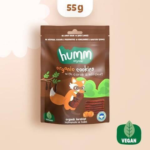 Humm Organik Keçiboynuzlu ve Fındıklı Kurabiye Vegan (55 gr) - 2