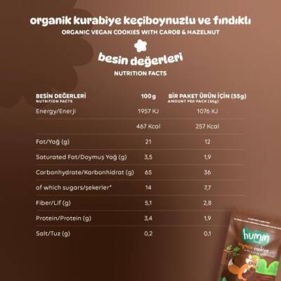 Humm Organik Keçiboynuzlu ve Fındıklı Kurabiye 6'lı Set - 4
