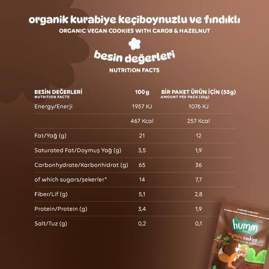 Humm Organik Keçiboynuzlu ve Fındıklı Kurabiye 6'lı Set - 4