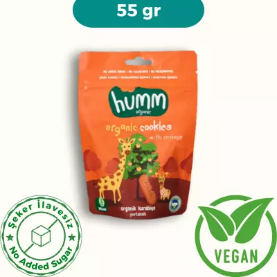 Humm Organik Portakallı Kurabiye Vegan (55 gr)