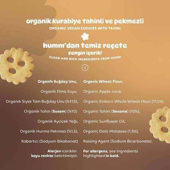 Humm Organik Tahinli ve Pekmezli Kurabiye Vegan (55 gr) - 6