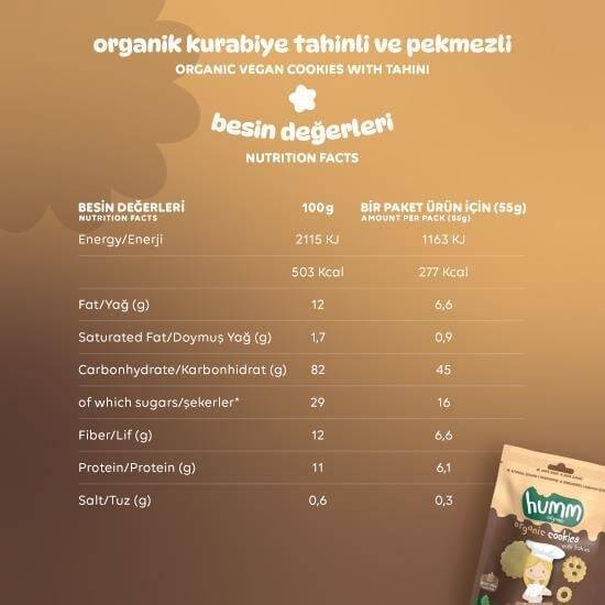 Humm Organik Tahinli ve Pekmezli Kurabiye Vegan (55 gr) - 5