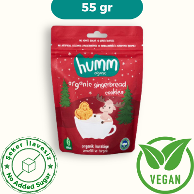 Humm Organik Zencefilli ve Tarçınlı Kurabiye Vegan (55 gr)