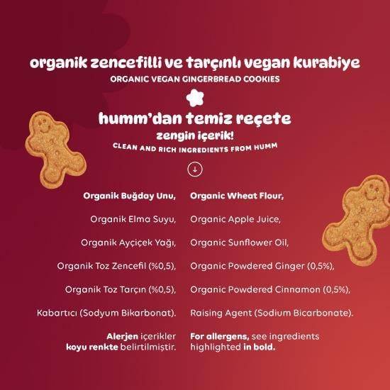 Humm Organik Zencefilli ve Tarçınlı Kurabiye Vegan (55 gr) - 5