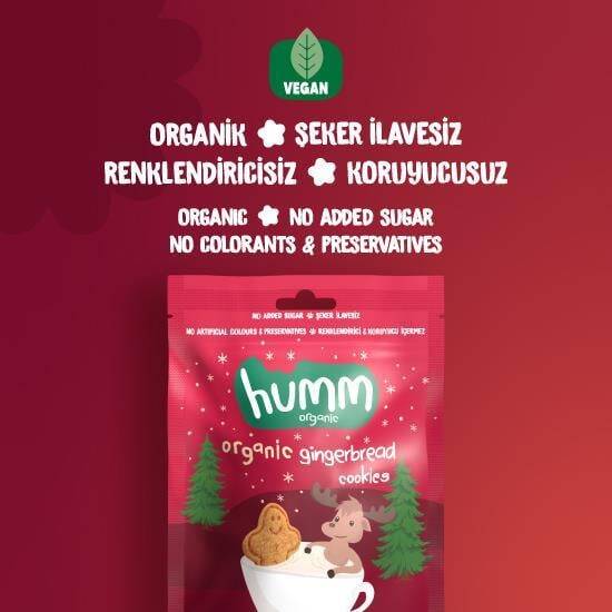 Humm Organik Zencefilli ve Tarçınlı Kurabiye Vegan (55 gr) - 3