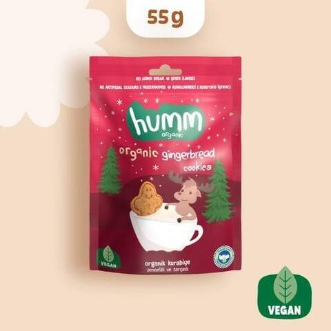 Humm Organik Zencefilli ve Tarçınlı Kurabiye Vegan (55 gr) - 2