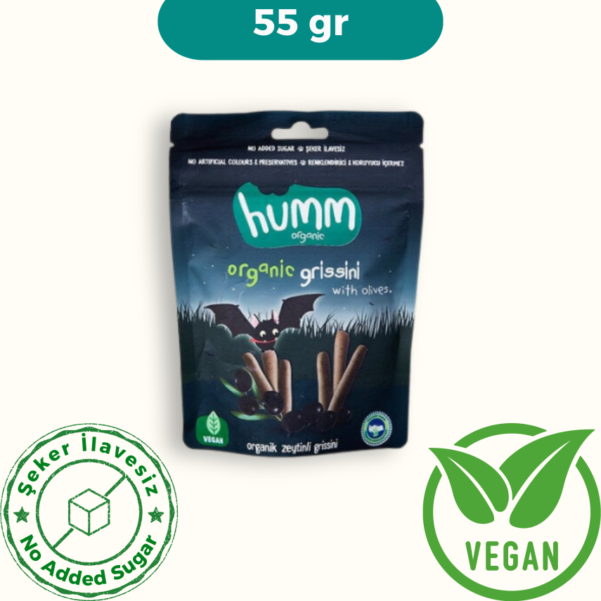Humm Organik Zeytinli Grissini Vegan (55 gr) - 1