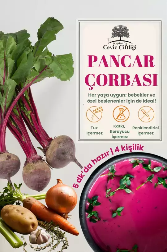 Kaptan'ın Ceviz Çiftliği Pancar Çorbası  - 4 Porsiyon (50 gr) - 1