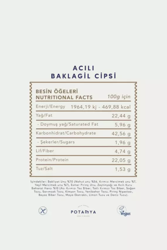 Potamya Zeytinyağlı Acılı Baklagil Cipsi - 3