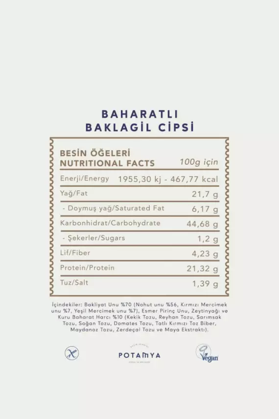 Potamya Zeytinyağlı Baharatlı Baklagil Cipsi - 3