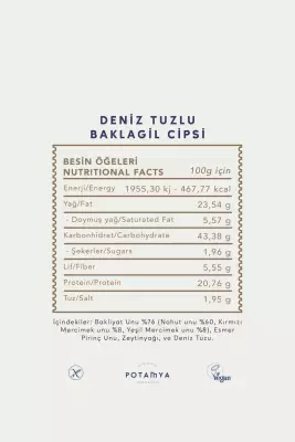 Potamya Zeytinyağlı Deniz Tuzlu Baklagil Cipsi - 3