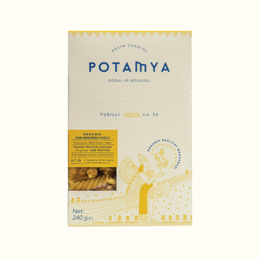 Potamya Organik Sarı Mercimek Fusilli Makarna Glutensiz (240 gr) - 1