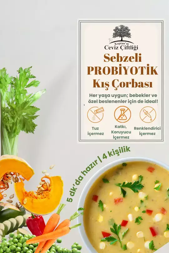 Kaptan'ın Ceviz Çiftliği Sebzeli Kış Çorbası - 4 Porsiyon (50 gr) - 1