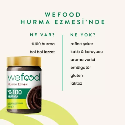 Wefood %100 Sade Hurma Ezmesi 400 Gr - 4