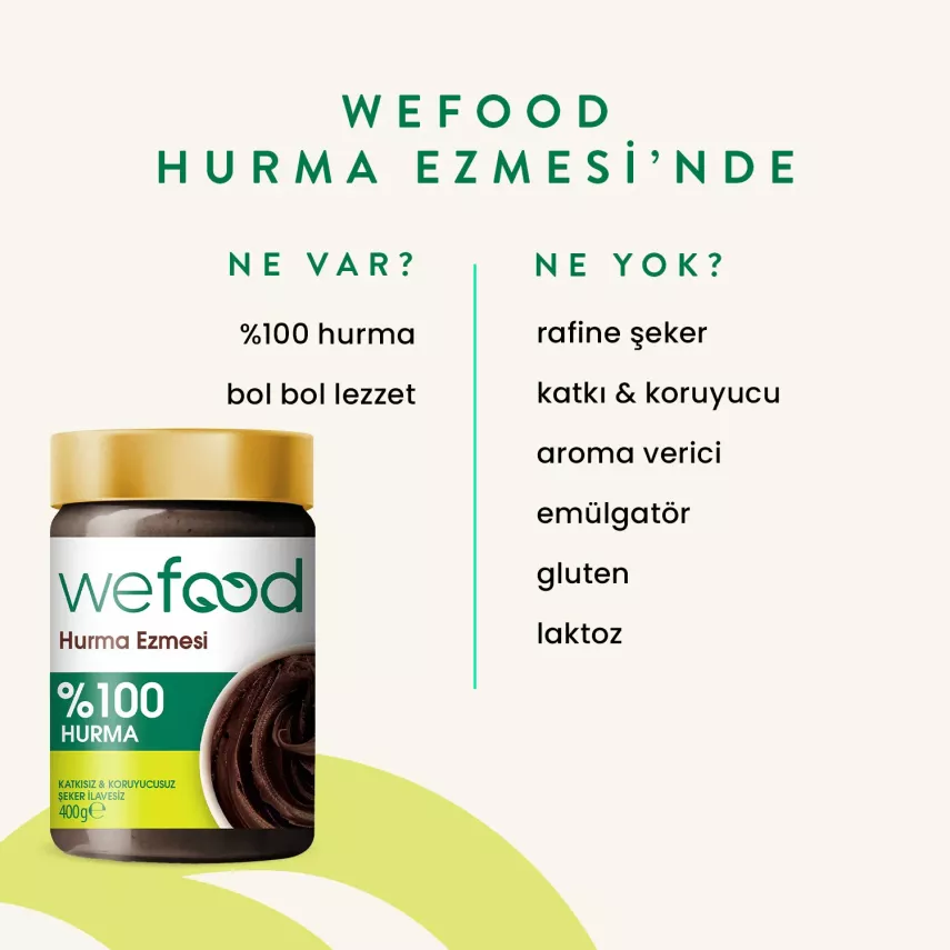 Wefood %100 Sade Hurma Ezmesi 400 Gr - 4