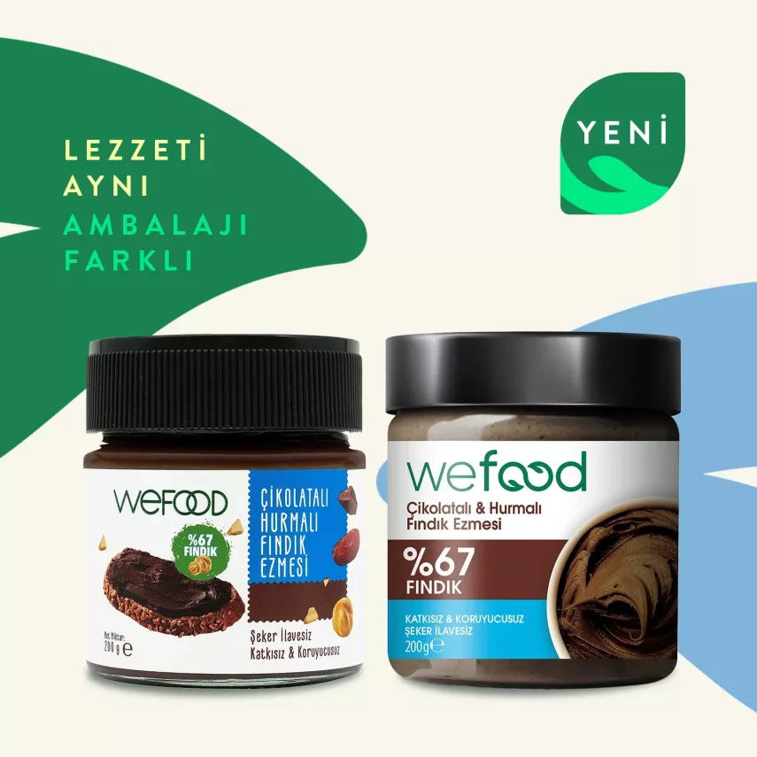 Wefood Çikolatalı Hurmalı Fındık Ezmesi (Şekersiz, Katkısız) 200 gr - 3