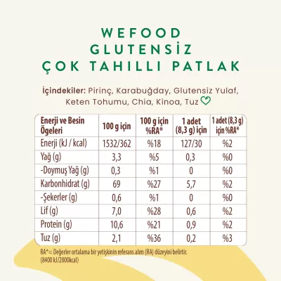 Wefood Çok Tahıllı Patlak (100 gr) - 5