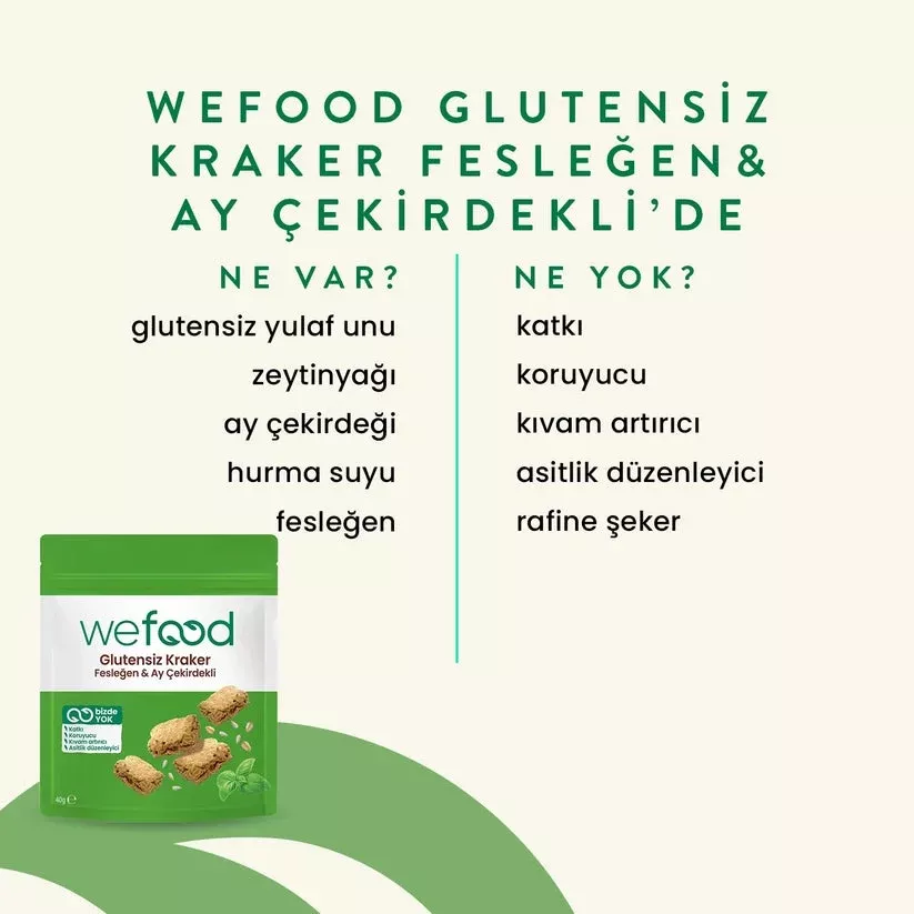 Wefood Glutensiz Fesleğenli Kraker 40 Gr - 3