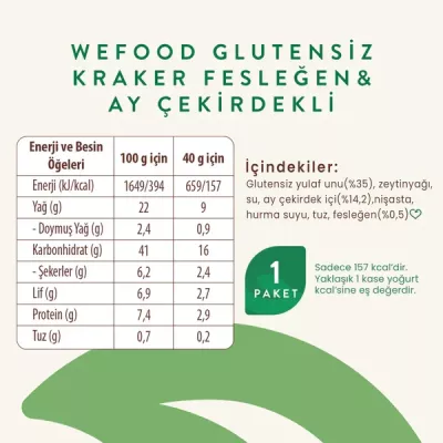 Wefood Glutensiz Fesleğenli Kraker 40 Gr - 5