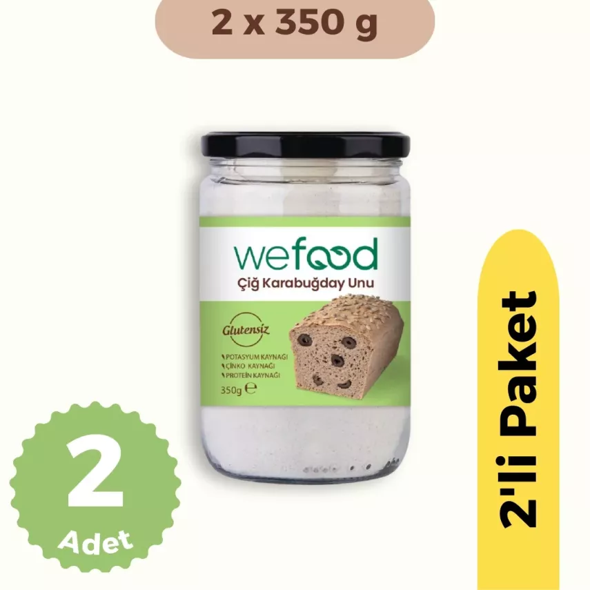Wefood Çiğ Karabuğday Unu 2'li Set Glutensiz 350 gr - 1