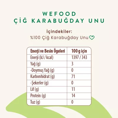 Wefood Çiğ Karabuğday Unu 2'li Set Glutensiz 350 gr - 5