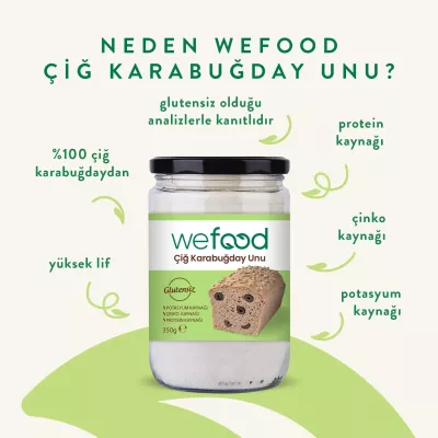 Wefood Çiğ Karabuğday Unu 2'li Set Glutensiz 350 gr - 4