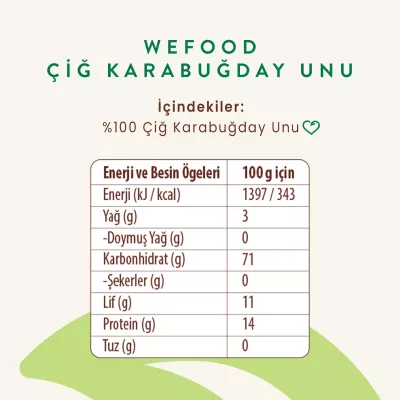 Wefood Çiğ Karabuğday Unu Glutensiz (350 gr) - 5