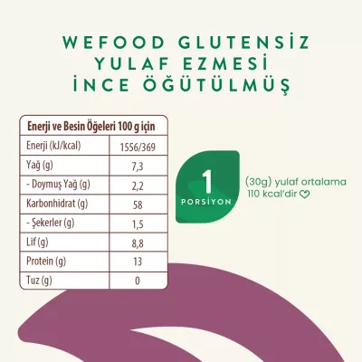Wefood İnce Öğütülmüş Glutensiz Yulaf Ezmesi (300 gr) - 5