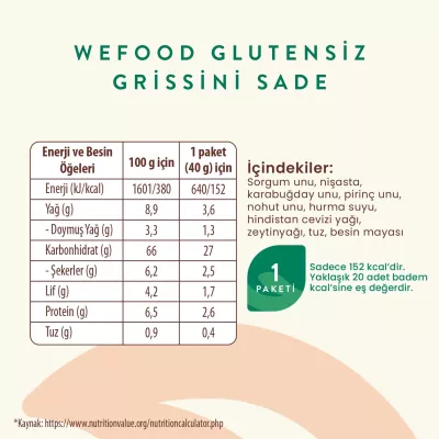 Wefood Glutensiz Sade Grissini (40 gr) - 5