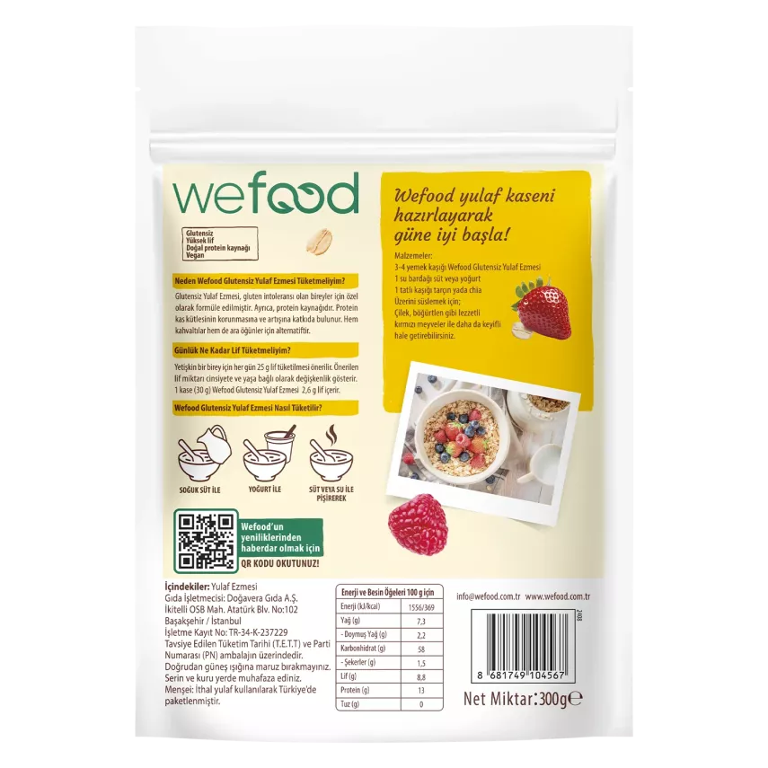 Wefood Glutensiz Yulaf Ezmesi (300 gr) - 2