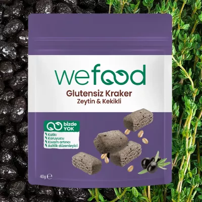 Wefood Glutensiz Zeytinli & Kekikli Kraker 40 gr (1)