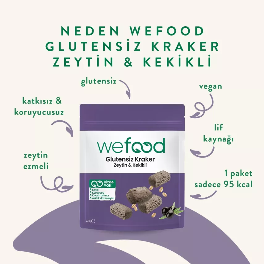 Wefood Glutensiz Zeytinli & Kekikli Kraker 40 gr - 4