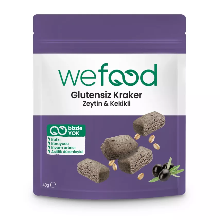 Wefood Glutensiz Zeytinli & Kekikli Kraker 40 gr - 1