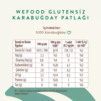 Wefood Karabuğday Patlağı (100 gr) - 6