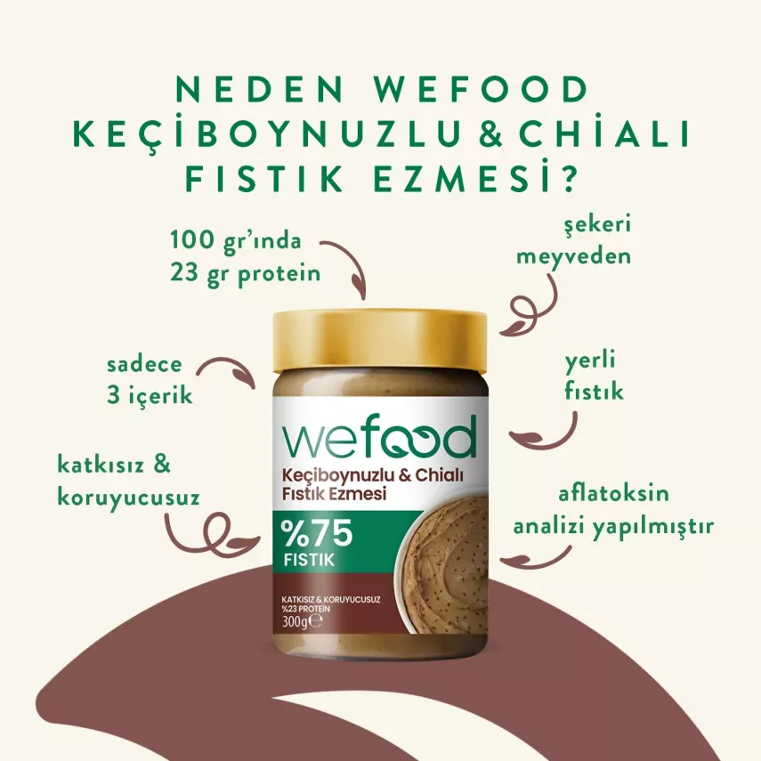 Wefood Keçiboynuzlu & Chialı Fıstık Ezmesi (300 gr) - 4
