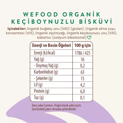 Wefood Kids Organik Keçiboynuzlu Bisküvi (55 gr) - 4